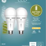 GE LED+ Battery Backup, 60 Watt, Soft White, A21 Bulbs, Medium Base, 2pk, Size: 2 Pack 93130079