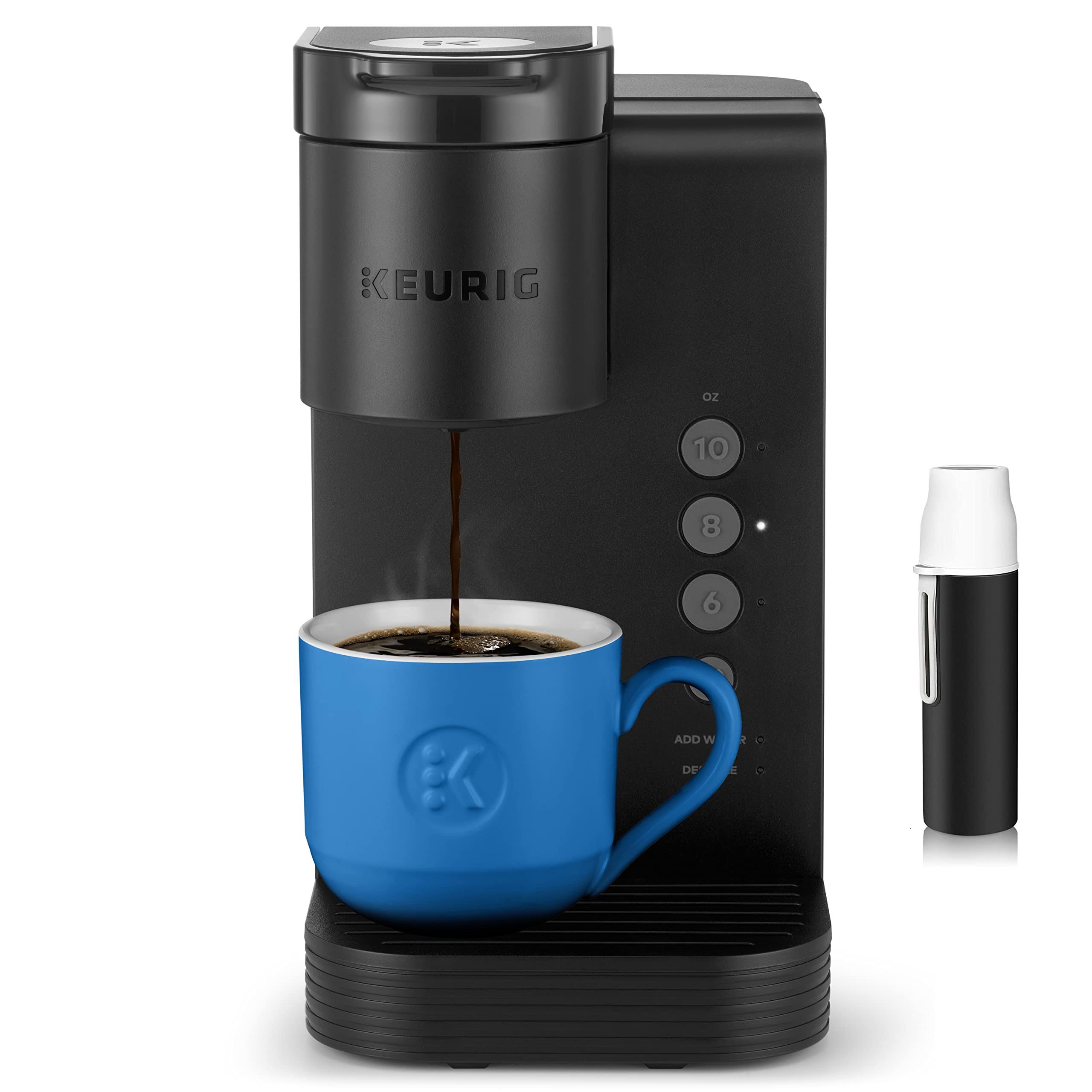 00929d336d8136429b6cf27b1eb92ba6d1d837c4de82ddfa0a7dbf5ef0f51e25.jpg Keurig K-Express Essentials Coffee Maker, Single Serve K-Cup Pod Coffee Brewer, Black - 3 Cup Sizes 6, 8, 10oz, 36 oz Removable Reservoir - BROAG RA - Image 1