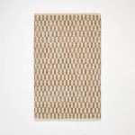 3'x5' Checkered Stripe Rug Brown - Threshold Designed with Studio McGee