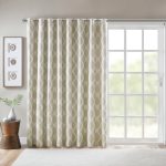 SunSmart Taupe Blakesly Printed Ikat Blackout Patio Curtain