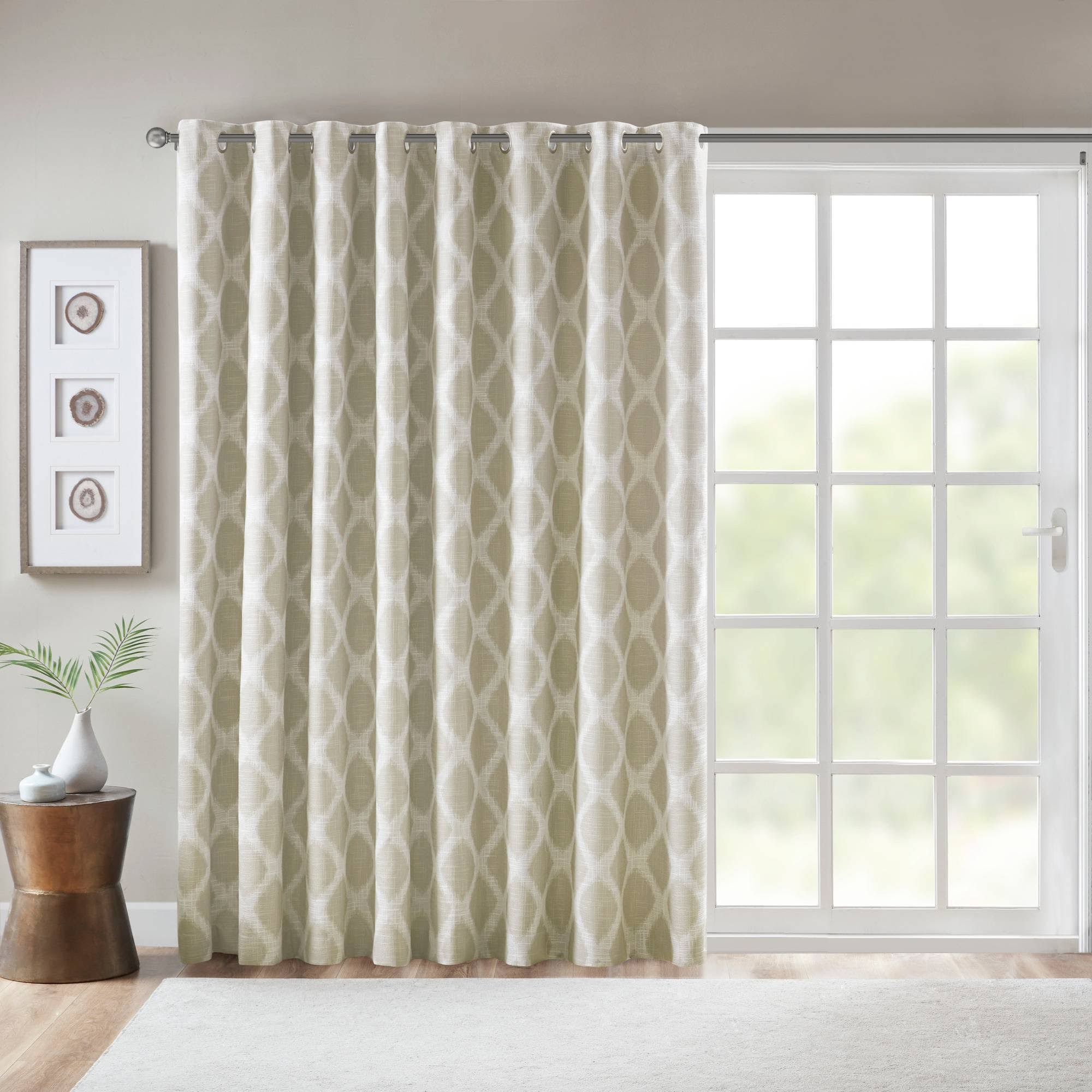 00cf73dacb3e76b01e52680e49b70a6cdc7374c83e120a2da2f438a08d3c7f6e.jpg SunSmart Taupe Blakesly Printed Ikat Blackout Patio Curtain - Image 1