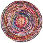 Kistler Striped Handmade Braided Cotton Multicolor Area Rug Zipcode Design Rug Size Round 6'