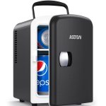 AstroAI Mini Fridge Black, Portable Small Cooler/Warmer Refrigerators, for Bedroom, Skincare, Office, Car, Home, 6 can/4L AC/DC, for Gifts, Size: 4