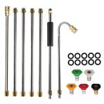 AgiiMan Gutter Cleaning Tool Pressure Washer - Extension Wands, Roof Cleaner Lance Nozzle - 4000 PSI 5 Tips, Window Washing Accessories, Power Washer