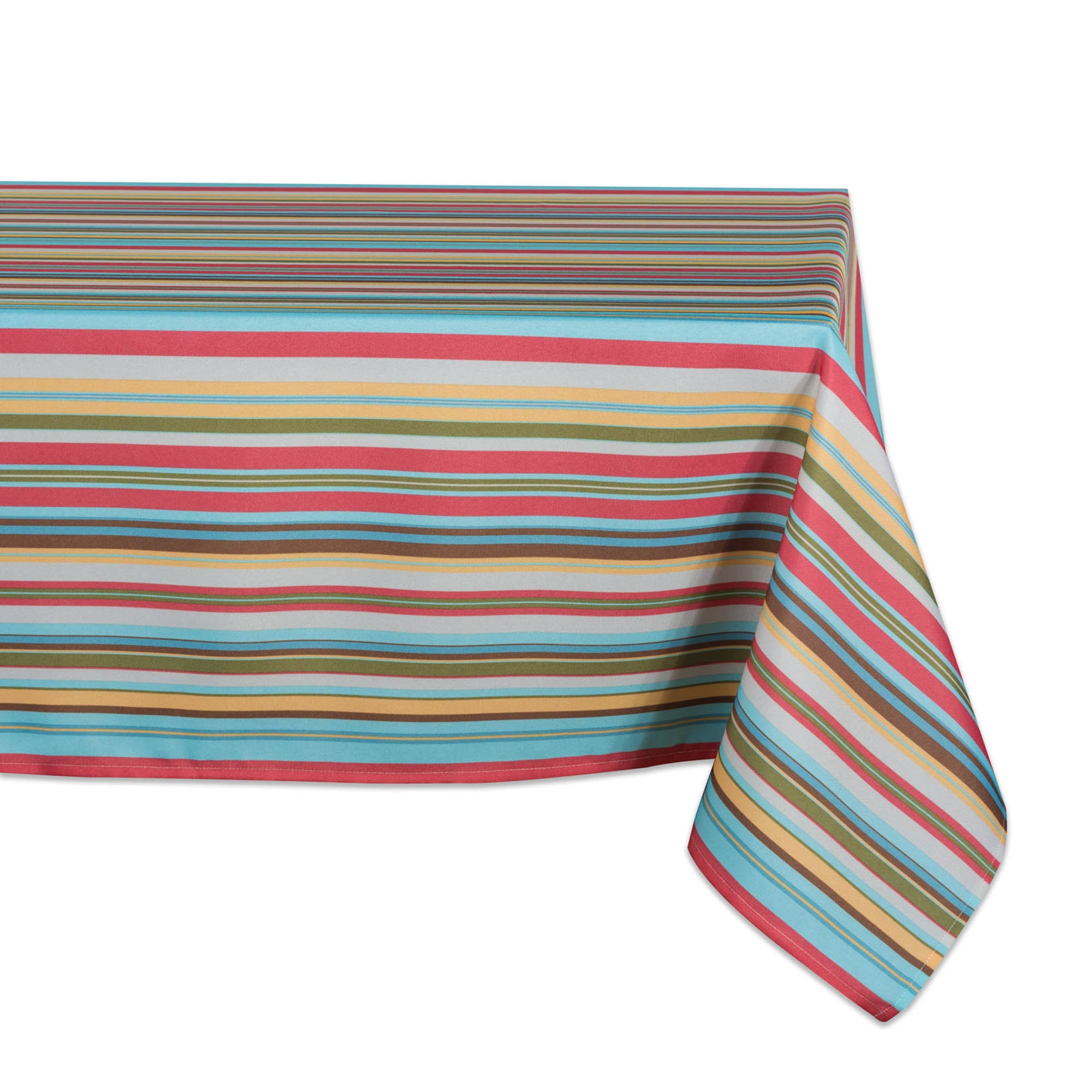 00fcb93ca04f3c83f7c4ec79a2d9142b89b448d80d6a661b6004b149db19dc13.jpg DII Summer Stripe Outdoor Tablecloth 60x120" - Image 1