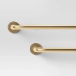 36"-66" Blackout Rounded Curtain Rod Brass - Threshold