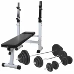 Htovila Workout Bench with Weight Rack, Barbell and Dumbbell Set 264.6 lb