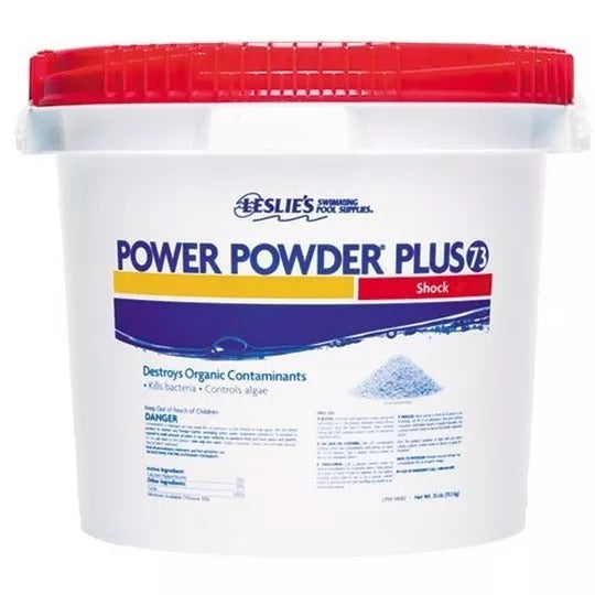 01373ae02da4fd872f083751514e9dc89d4fd2aada52c57ad5ab6ecafbe9d26b.jpg 2025 POWER POWDER PLUS 73% CALCIUM HYPOCHLORITE POOL SHOCK – 25 LBS. - Image 1