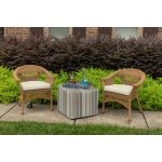 Sunbrella 18 x 18 Solid Fabric Curved Back Seat Cushion - Canvas Canvas