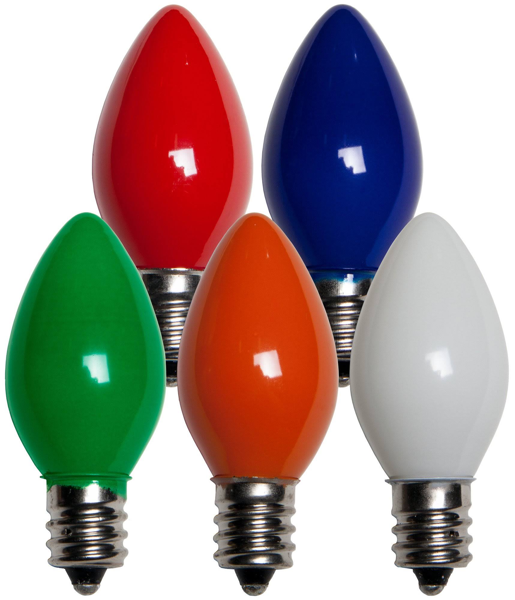 015bbf7dcaae3c1469e06f50c098bcf37f0cc5dabeab5bc47a193e3b4b7fac05.jpg 25 Bulbs - C7 Opaque Multicolor, 5 Watt Lamp - Image 1