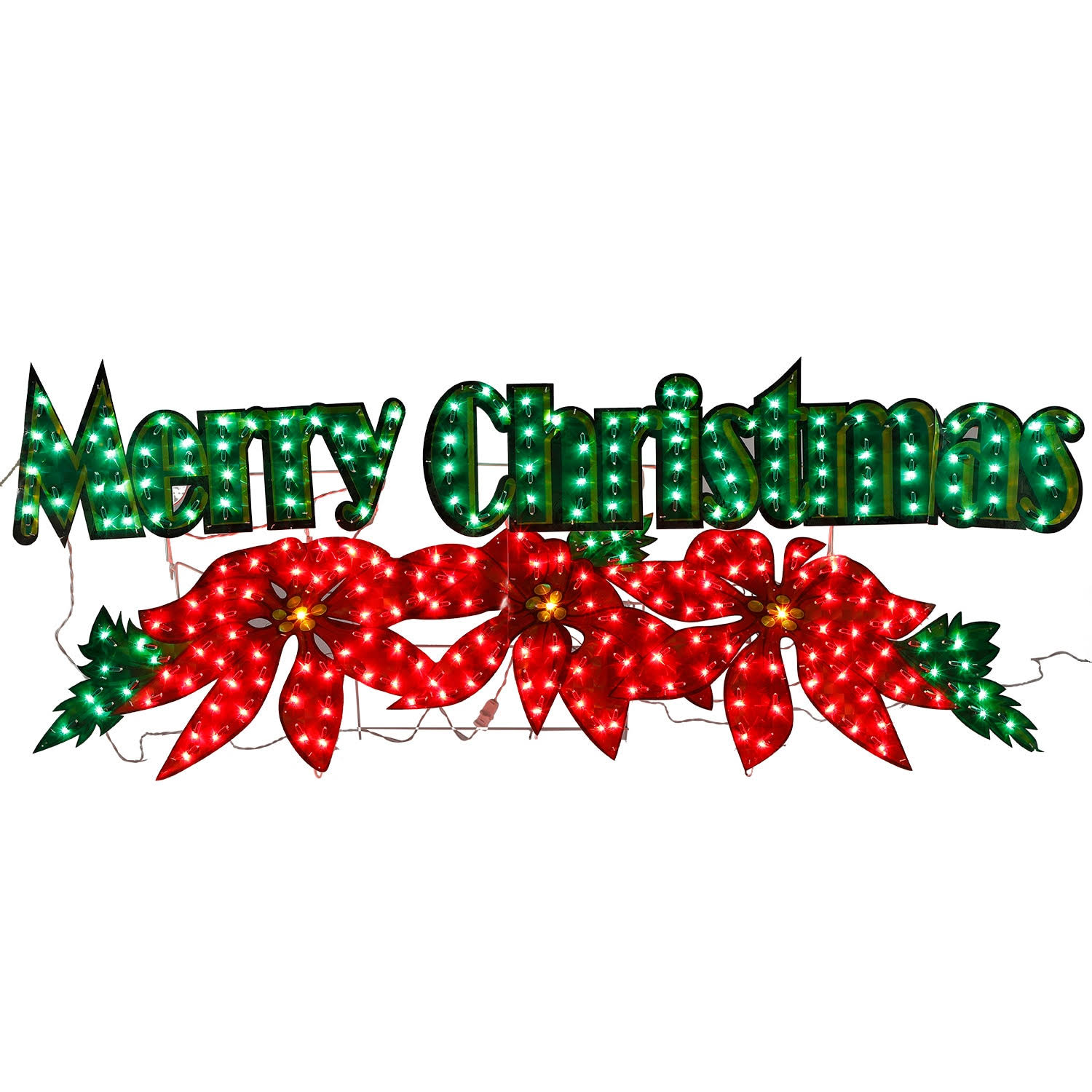015ff3f55757a7b0bed80864c1ae300c04759c3b2810095b3a20059e69ddf5be.jpg Holiday Living 250-Light Holograph Sign- Merry Christmas - Each - Image 1