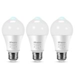 Minpory Motion Sensor Light Bulbs, 13W(100W Equivalent) Motion Detector Auto Activated Dusk to Dawn Security LED Bulb, A19 E26 5000K Daylight Outdoor/Indoor