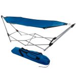 Hammock with Stand Included - Portable Hammock Fits Into Carry Bag for Easy by Lavish Home (Blue)