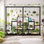 Tall Indoor Plant Stand, 70.9 Inches Large Metal Plant Shelf Flower Bonsai Pots - Black