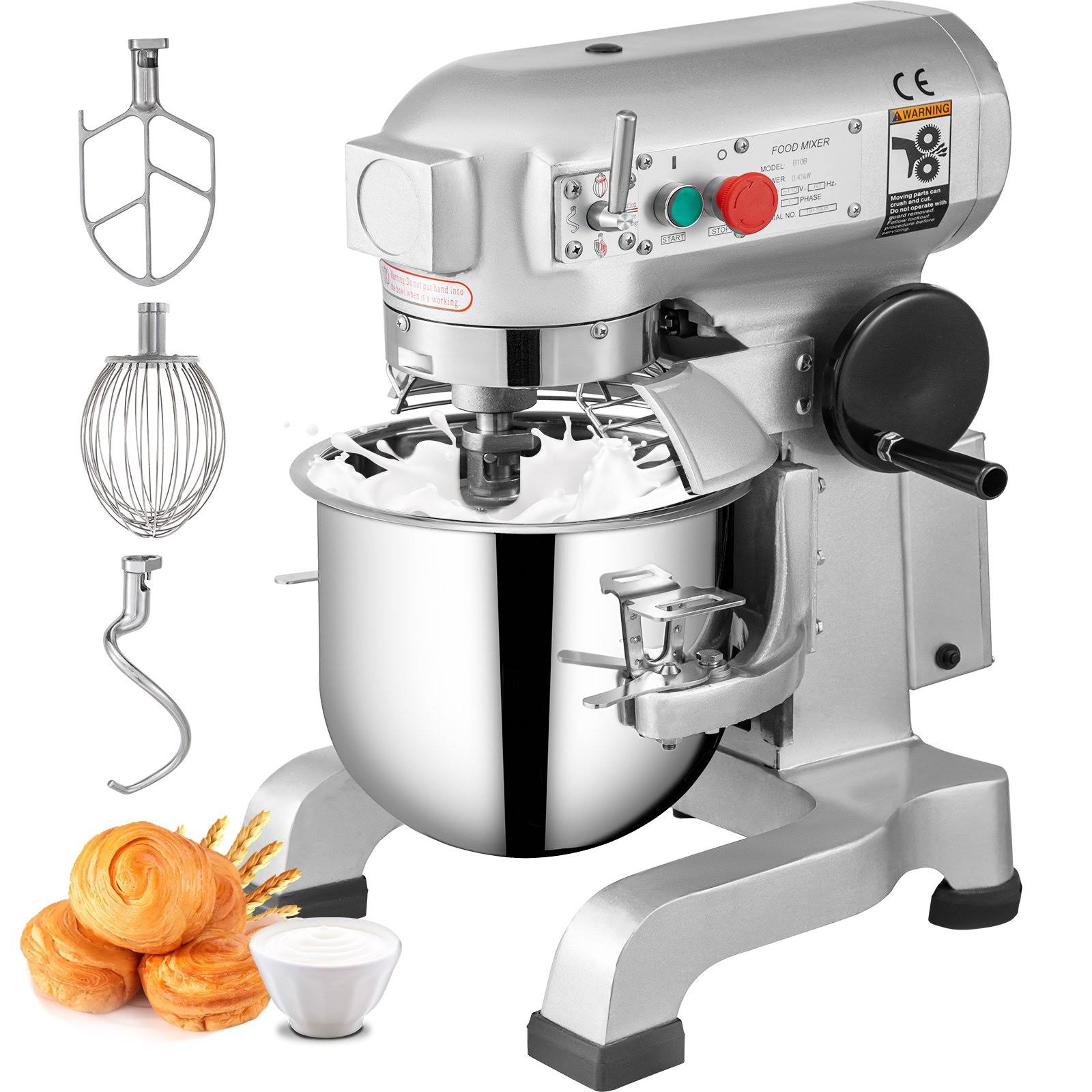 01988a916d6459d67d0917f9656bf15726ebfc3e03b62a92f95a897c4c4be903.jpg Happybuy Commercial Food Mixer 15Qt 600W 3 Speeds Adjustable 110/178/390 RPM Heavy Duty 110V with Stainless Steel Bowl Dough Hooks Whisk Beater - Image 1