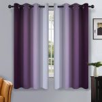 Bahtije Ombre Blackout Thermal Grommet Curtain Panels (Set of 2) Ebern Designs Size per Panel: 52" W x 63" L, Curtain Color: Purple/Gray