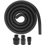 10 Foot Long Dust Collection Power Tool Hose Kit with 3 Threaded Fittings/Attachments for Multiple Types/Brands of Power Tools and Work Shop Vacuums
