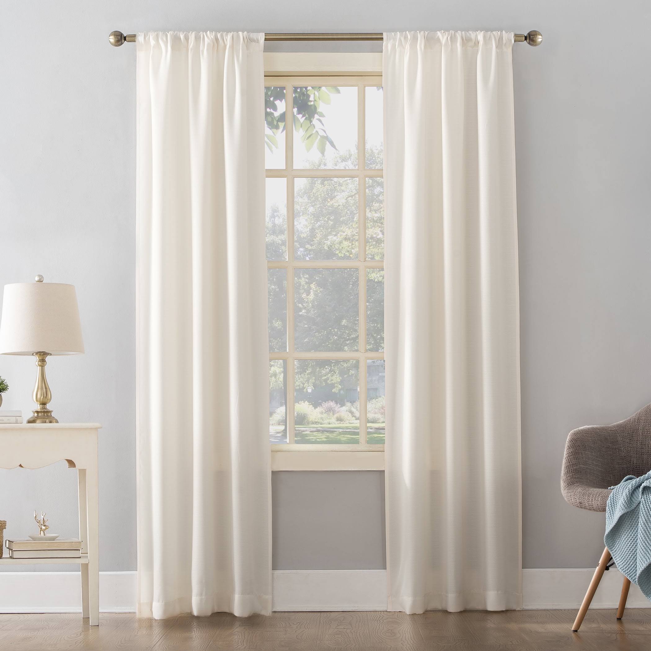 020d2ca808292cef000239b9206646ae1be4936472d401e28335ad321383b834.jpg Mainstays Textured Solid Curtain Panel, Size: 38 x 63, Beige - Image 1