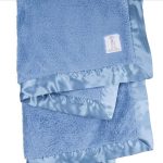 Little Giraffe - Chenille Baby Blanket - Cornflower