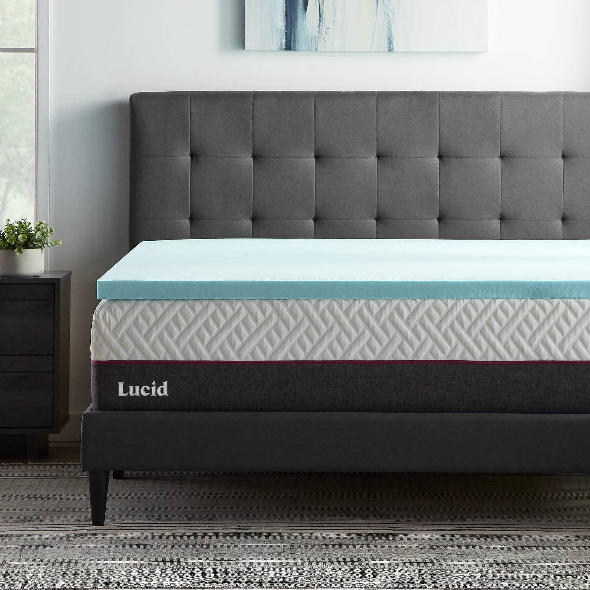 021f4aa0909a465a53901ce3d906109f0d929ecff610dfa133250a20f304a753.jpg Lucid 2 in. Gel Infused Memory Foam Mattress Topper Size: Twin XL - Image 1