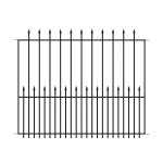 Yardlink Grand Empire XL 3.8-ft H x 4.7-ft W Black Steel Pressed Point Decorative Fence Panel | 504094