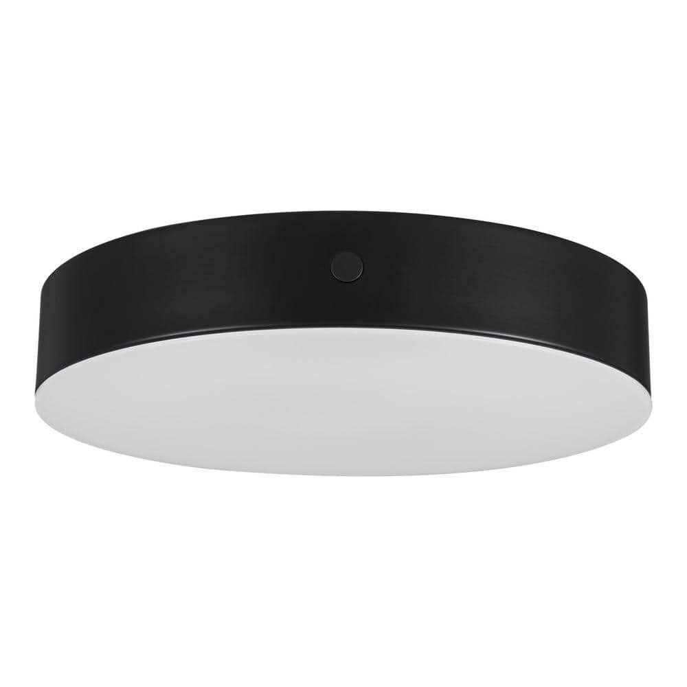 023e17bcd372e36cdebba46cb03f83ff08f722e19c24314b7c9ac78b5ff3c9ff.jpg Luis 11 in. Light Matte Black Adjustable CCT Integrated LED Flush Moun - Image 1
