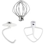 Stand Mixer Attachments 3-Piece Kit -REPLACE for Kitchen Aid Accessories K45ww Wire Whip K45dh Dough Hook K45b Coated Flat at MechanicSurplus.com