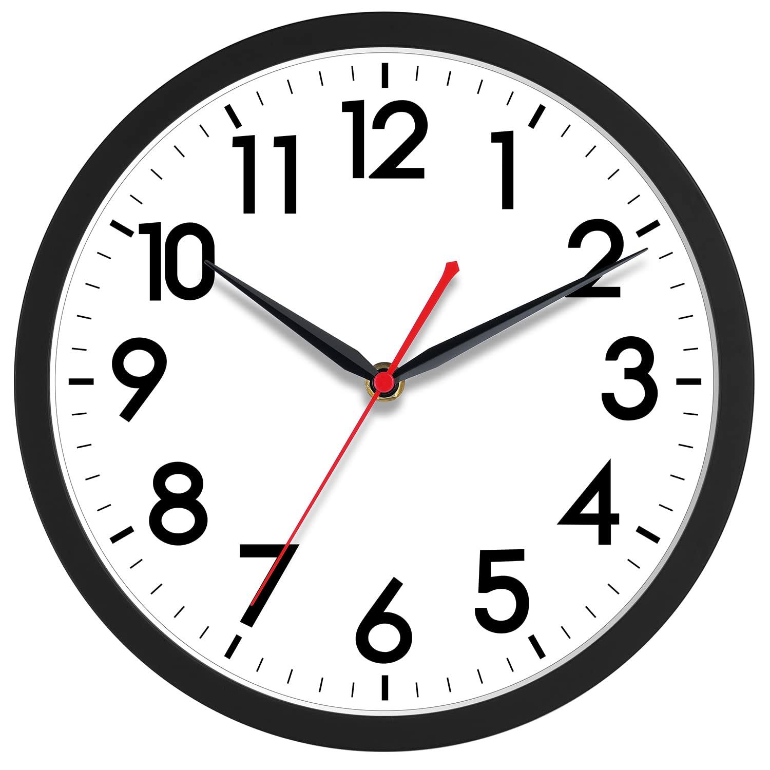 025d82b890e92b703679064c2155cbe22b99578bcf7b51ad4d832c849f673e4d.jpg AKCISOT Wall Clock 10 inch Silent Non-Ticking Modern Wall Clocks Battery Operated - Analog Small Classic Clock for Office Home Bathroom Kitchen Bedroo - Image 1