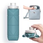 Special Made Collapsible Water Bottles Leakproof Valve Reusable BPA Free Silicone Foldable Travel Water Bottle for Gym Camping Hiking Travel Sports