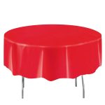Way to Celebrate Ravishing Red Plastic Round Tablecloth - 84 in