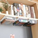 Eljif Under Desk Drawer, Office Organizer, Storage Cabinet, Self-Adhesive Organizer Box, Slide-Out Cabinet, Desk Caddy Single Small (White)