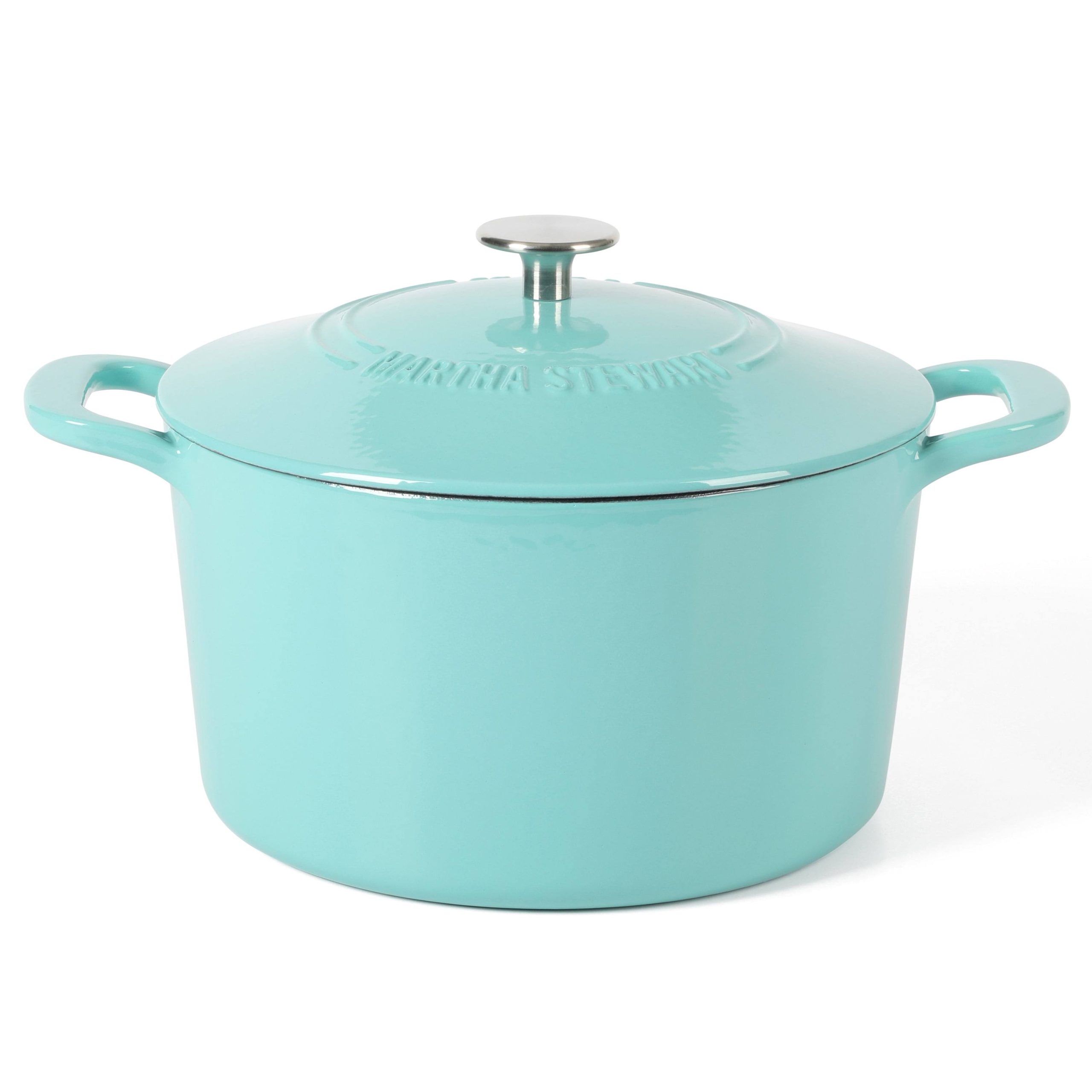 02a613daa29569aa1e736c5310d6ed7e6dd9aad926909d61ec10371b2c855b57.jpg Martha Stewart Everyday Eastwick 7-Quart Linen Enamel Cast Iron Dutch Oven - Image 1