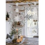 Crafare Christmas Hanging Snowflake Decorations 18pcs 3D White Silver Snowflakes Hanging Garland for Christmas Winter Wonderland Holiday New Year