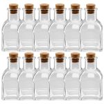 Ashland Mini Square Glass Bottle with Cork - Each