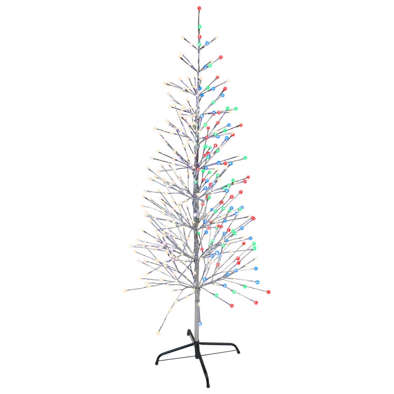 02c82e4971b3f4fcb7b80af07f539a859f3d02f2fc4205d627cdd49d5cf9c240.jpg Celebrations Platinum LED Multi 5 ft. Twig Tree Pathway Decor - Image 1