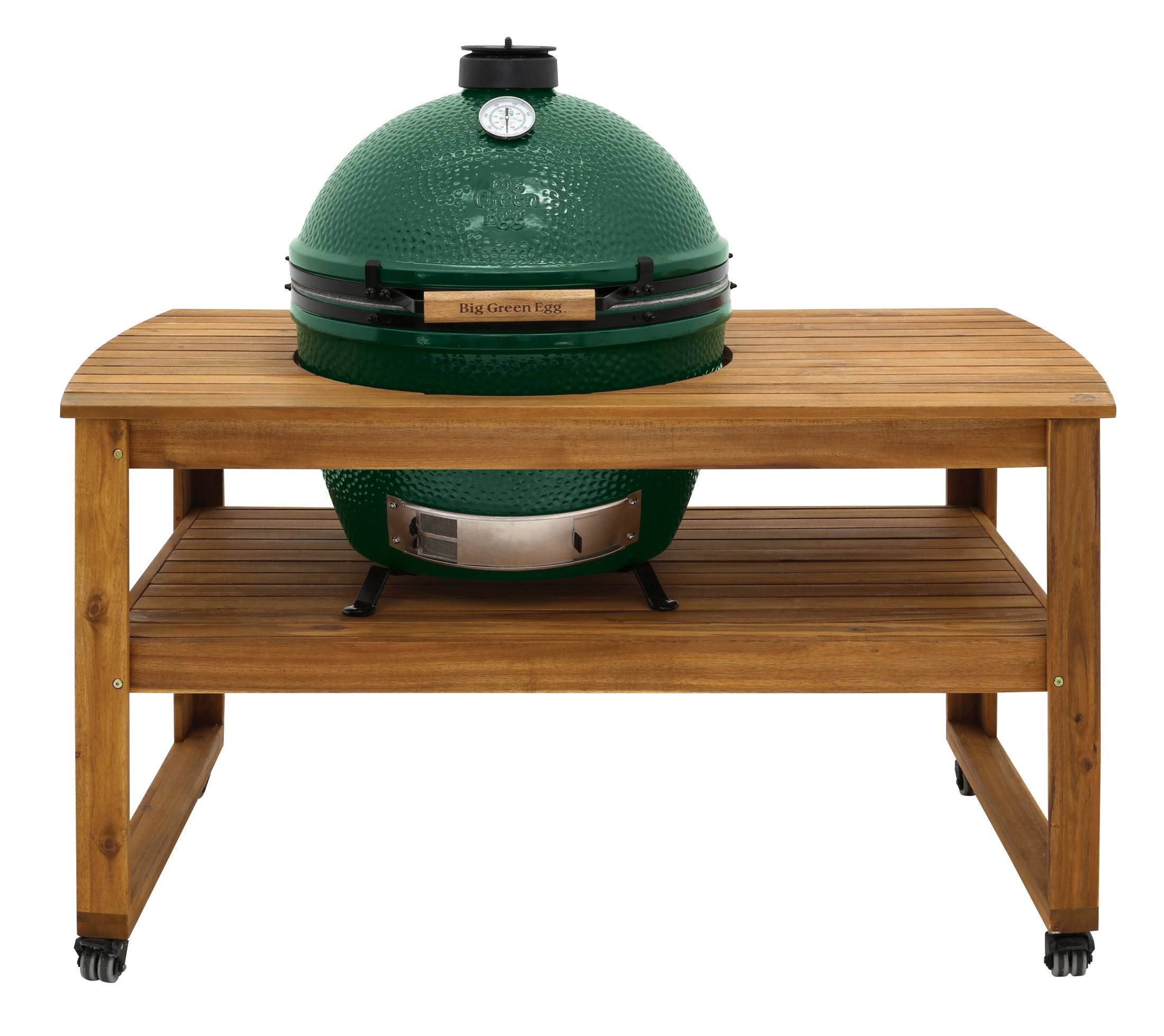 02daf045cf74c22319d593e21104d681ddd85943270270941efe830f1dbe6178.jpg Big Green Egg XL Acacia Hardwood Table - Image 1