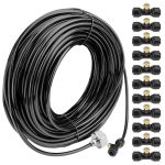 Awpeye Misting Cooling System 98.4ft (30m) Misting Line + 50 Brass Mist Nozzles + 45 T-Connectors + 1 Faucet Adapters (3/4") Outdoor Mister for Patio