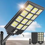 5000W Solar Street Lights Outdoor - Solar Lights Outdoor Waterproof Motion Sensor, Solar Parking Lot Lights Commercial Dusk to Dawn, LED Street Light Solar Powered for Outside, Yard