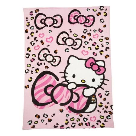 03624b8c48d9f1b157bc7912a65434f93629acf3a218551aa4aad5cd93b7f564.jpg Hello Kitty Kids Plush Blanket, Twin/Full Size 62 inchx90 inch, Pink, Sanrio - Image 1