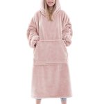Waitu Wearable Blanket Snuggle Hoody Blanket for and New, Size: Adult, Pink