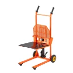 AECOJOY Material Lift Winch Stacker, Hydraulic Lift Table Cart 500 Lbs Capacity, Pallet Truck Jack with Lockable Swivel Casters
