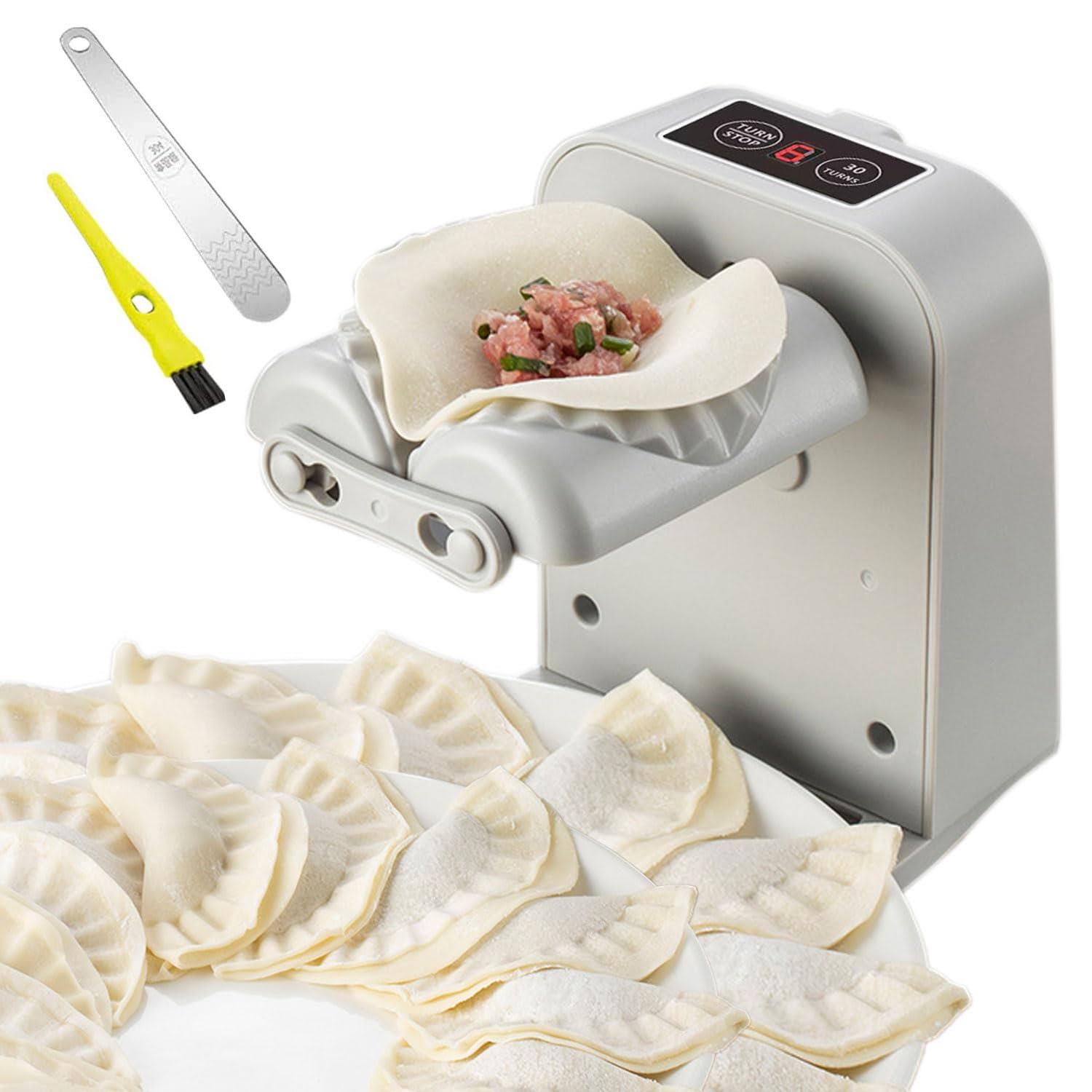 038ec670f13c106f974c049a02de0db639a3bb75917796901fb72ff9290d2e22.jpg SENYULU Electric Dumpling Maker Machine,Automatic Dumpling Maker,Adjustable & Easy to Operate Home Dumpling Press,with Spoon and Brush Electric Fast - Image 1