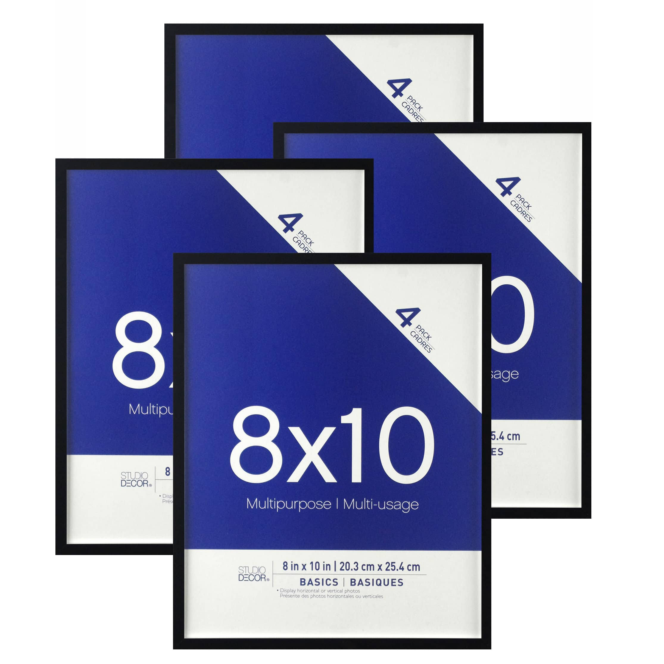 0391d49b585d8fe9d2b79af628127cc197f4d407f6b574c11f60b1a7fabfc1ff.jpg Basics Multipurpose Wall Frames by Studio Decor 4-Pack, 8" x 10" in Black | Michaels - Image 1