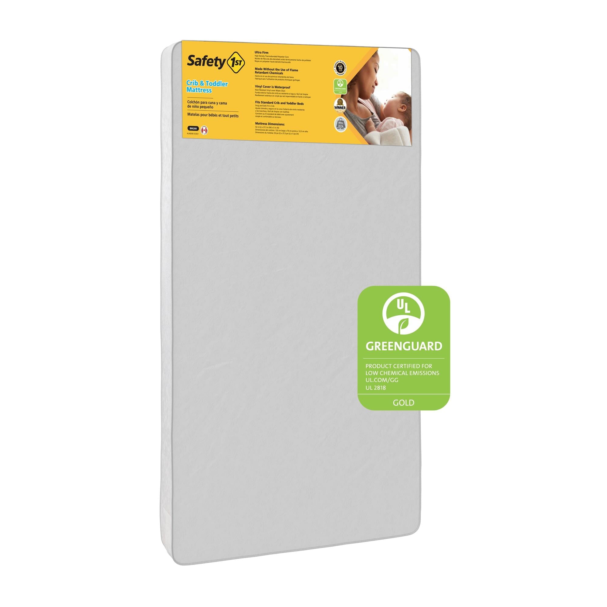 03a7457ab714a88a570ae5e887095ff72389fb1a535cf8c336594d755e539aaf.jpg 1st Sweet Dreams 5 Crib & Toddler Mattress with Waterproof Cover| Greenguard Gold Certified - Image 1