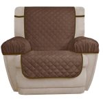 Mainstays 3-Piece Reversible Microfiber Recliner Chair Pet Cover Protector, Chocolate/Tan, Brown