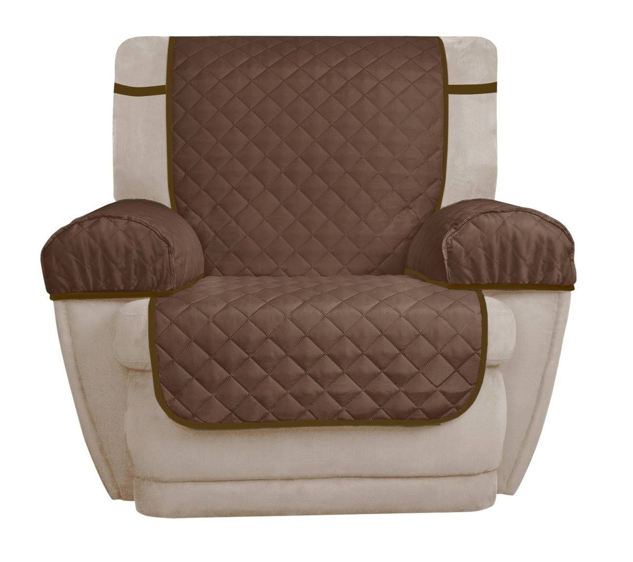 03a7c4092ace1b9fd21afb6574807af82648b20ad340b65ff3fa4746e8c6f514.jpg Mainstays 3-Piece Reversible Microfiber Recliner Chair Pet Cover Protector, Chocolate/Tan, Brown - Image 1