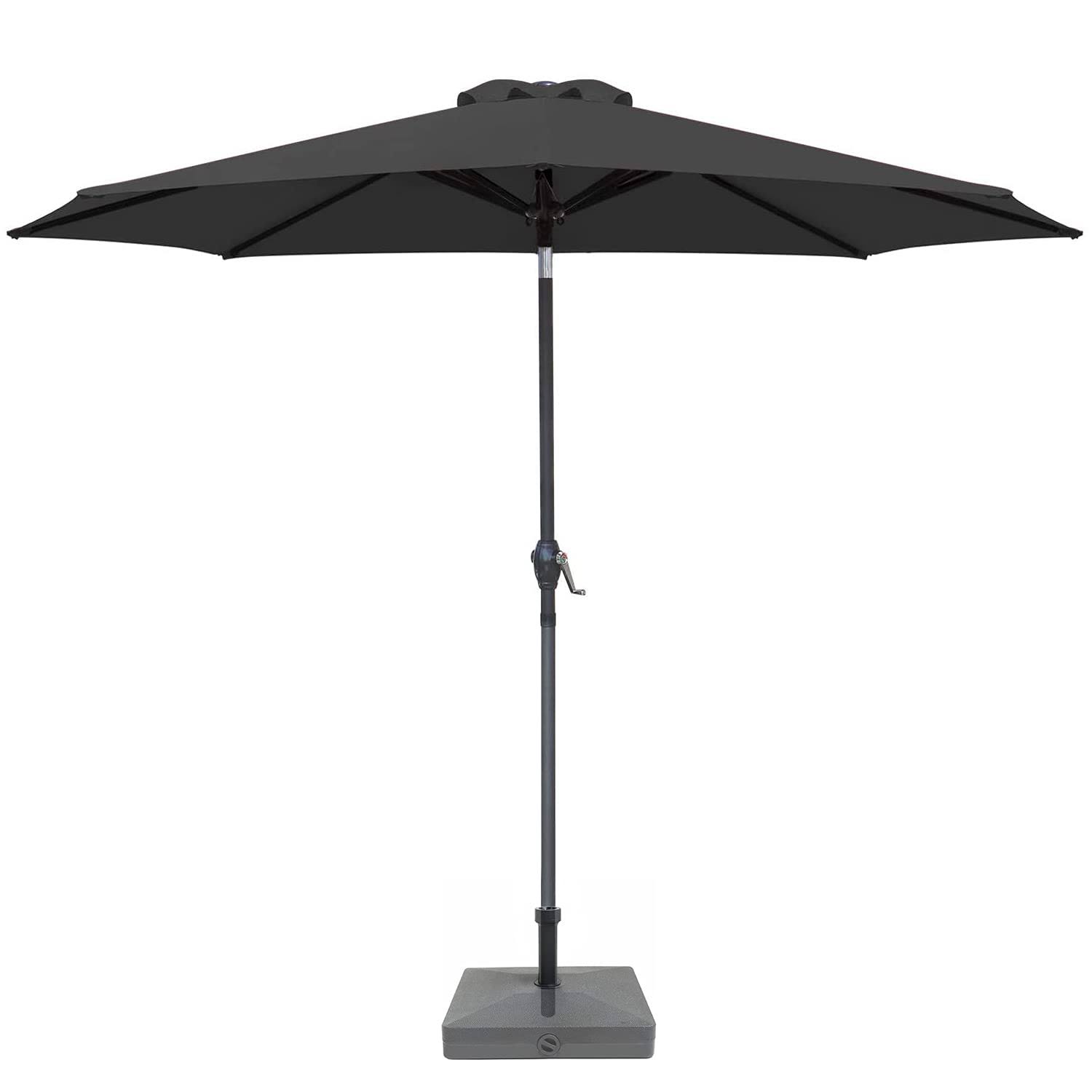 03b2a05fa300421f93943ec996d504d7cbcf721bcdcfd5d9b1fd794b6400fe4e.jpg Greesum 9ft Patio Umbrella Outdoor Market Table with Push Black - Image 1