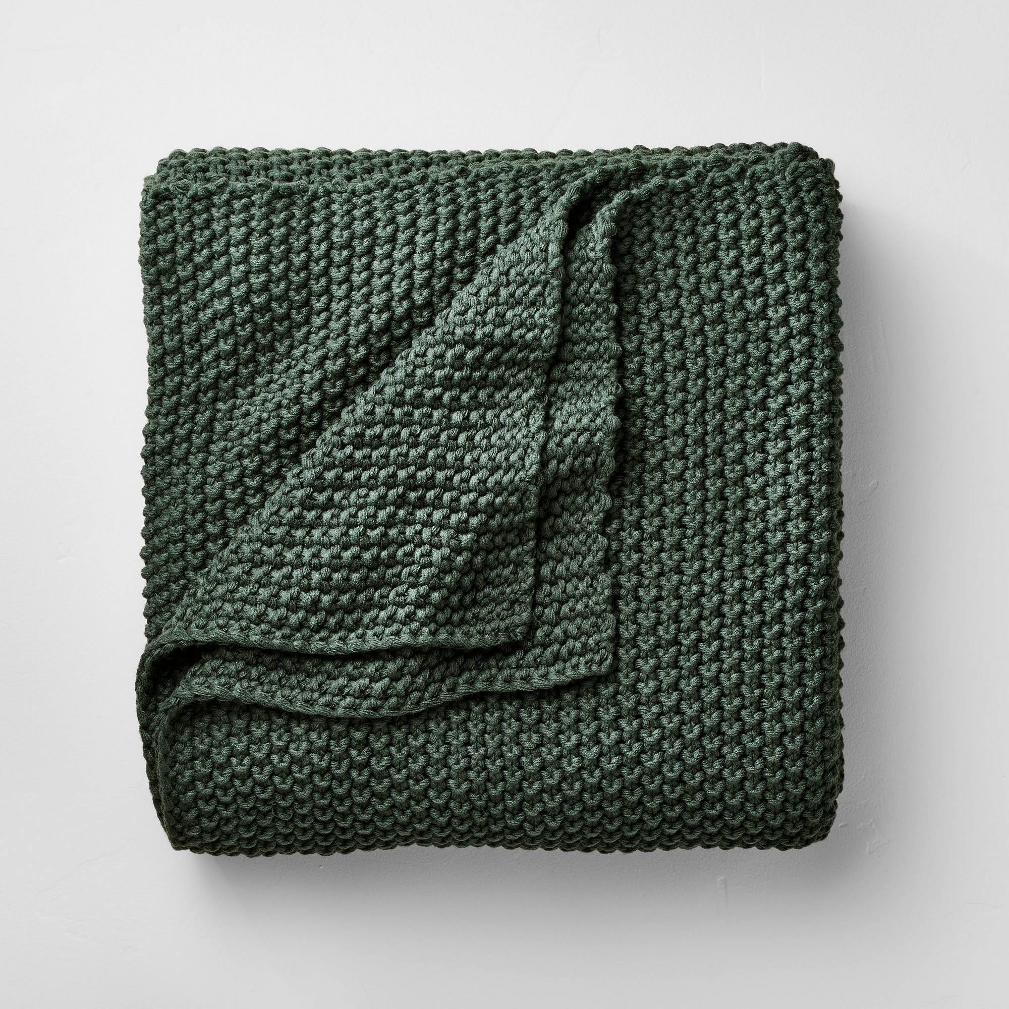 03b52bc1fa113ab53f91414a3c15e3baafb2e151c7d76b252c13db125920e39c.jpg Full/Queen Knit Blanket Dark Teal - Casaluna - Image 1