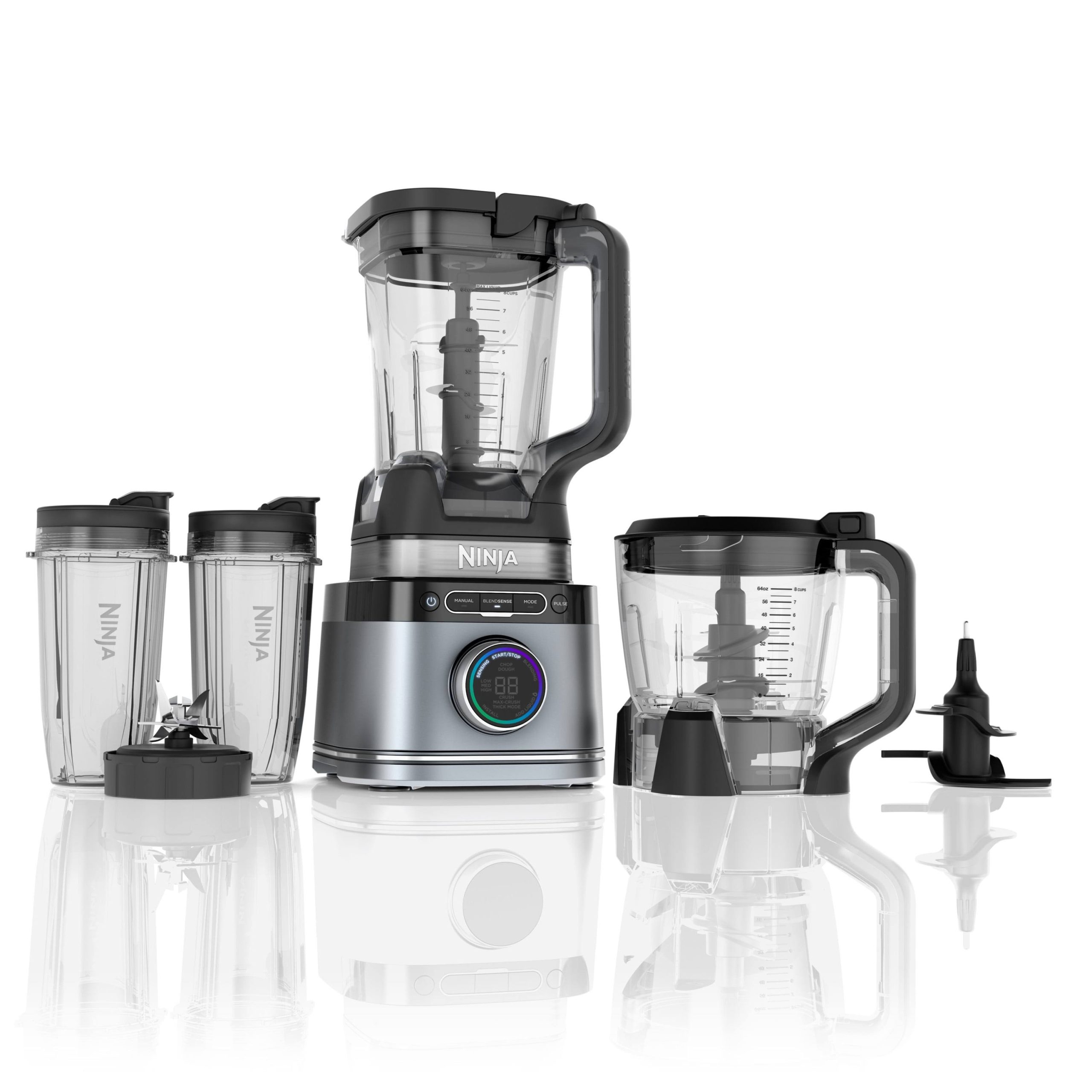 03c85d82506b518ee98d840a68e702621fdf74035c5cb6c1d50842d42241e310.jpg Ninja Detect Kitchen System Power Blender + Processor with Blend Sense Technology, Silver, TB400 - Image 1