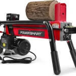 PowerSmart Electric Log Splitter 7-Ton - Efficient Wood Splitter with 3500 Motor Speed. 15 Amp. Horizontal Full Beam Design and Steel Wedge for Firewood & Kindling Cutting